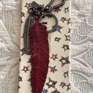 Coach Leather Feather Charm/Keychain